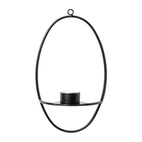 Väggljusstake Hanna rund svart