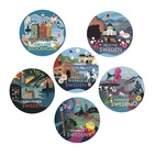 Glasunderlägg Stadsdelarna 6-pack