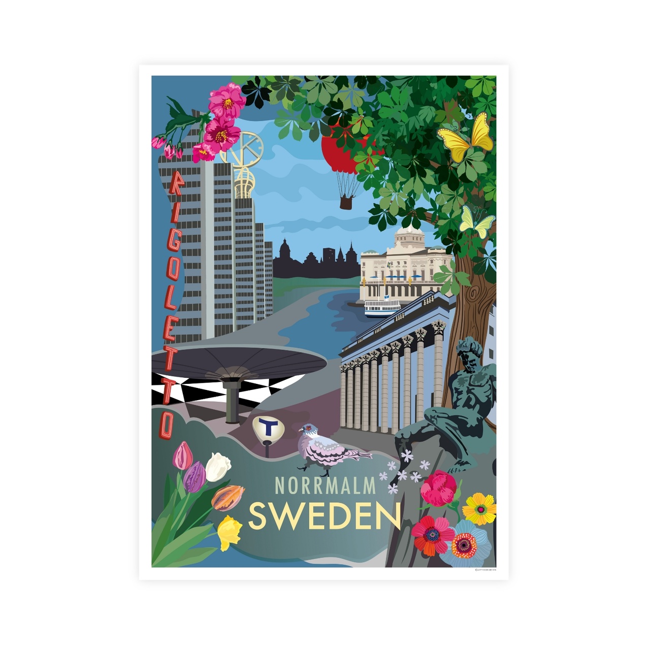 Poster city Norrmalm 30x40 cm