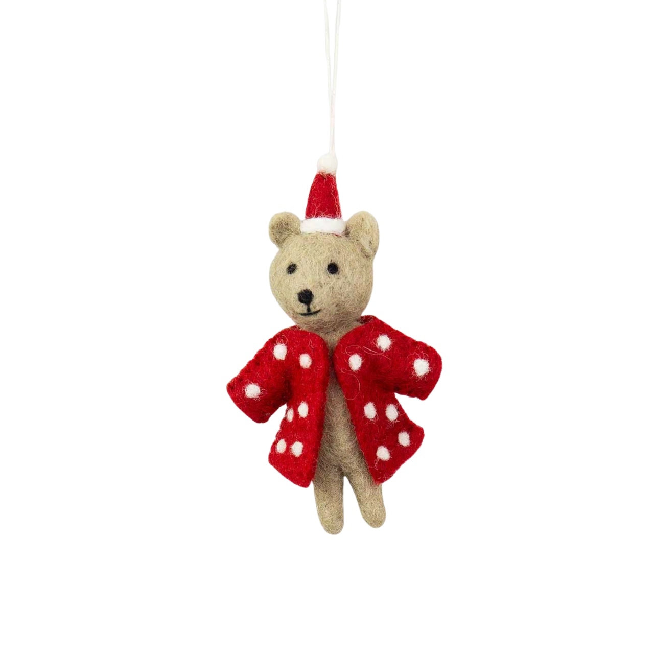 Julhänge Björn med prickig rock