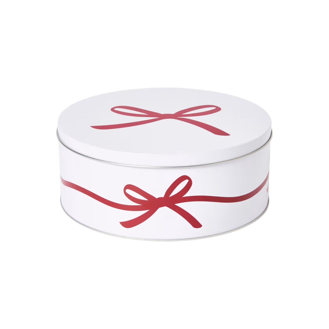 Plåtburk Bow 22x9cm vit