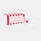 Glas Deco Heart 2 st röd/rosa
