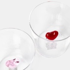Glas Deco Heart 2 st röd/rosa