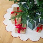 Julgransmatta Castille offwhite/röd