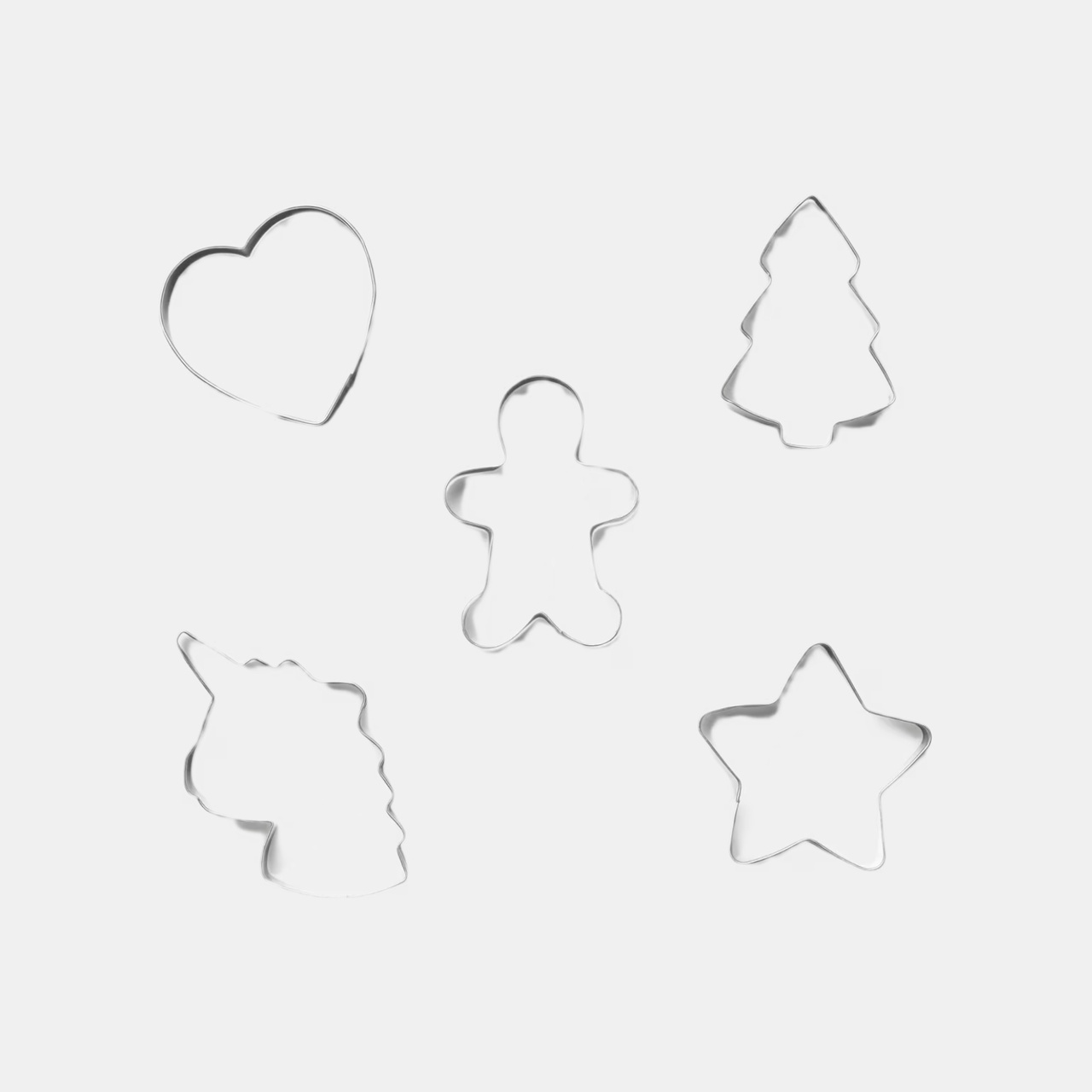 Pepparkaksform 5- pack Silver