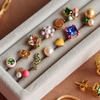 Örhänge Love U 1 st emalj sunflower