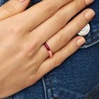 Ring Double color Coral/plum