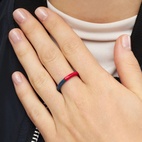 Ring Double color Blue/Coral