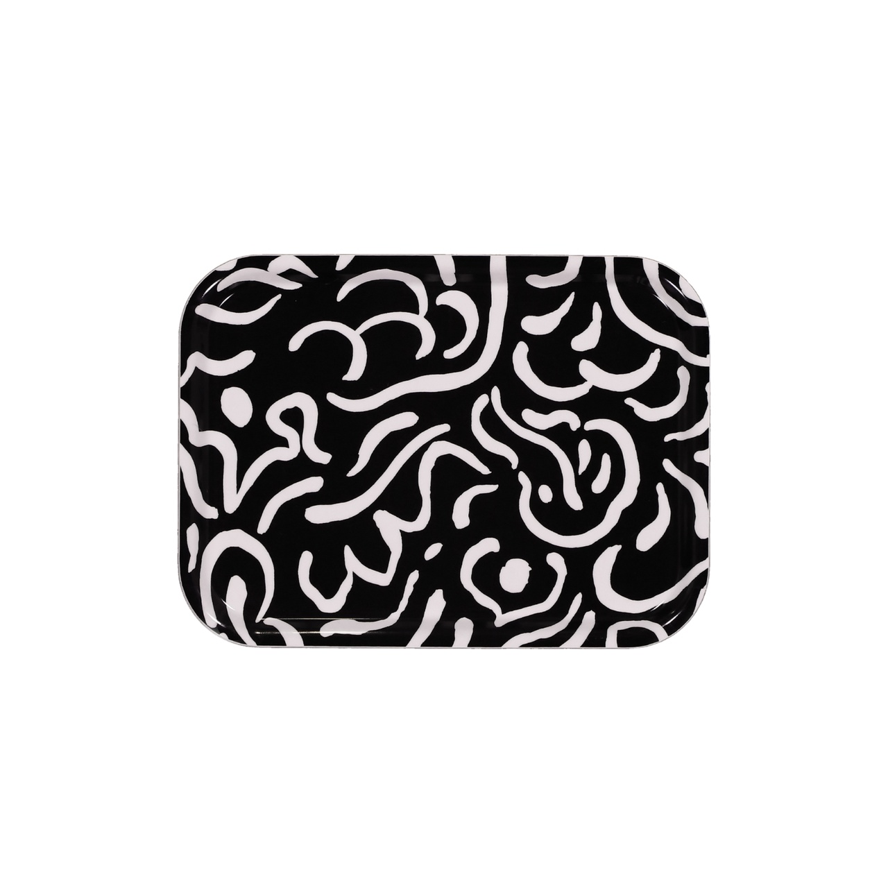 Bricka Virvla 20x27 cm svart/vit