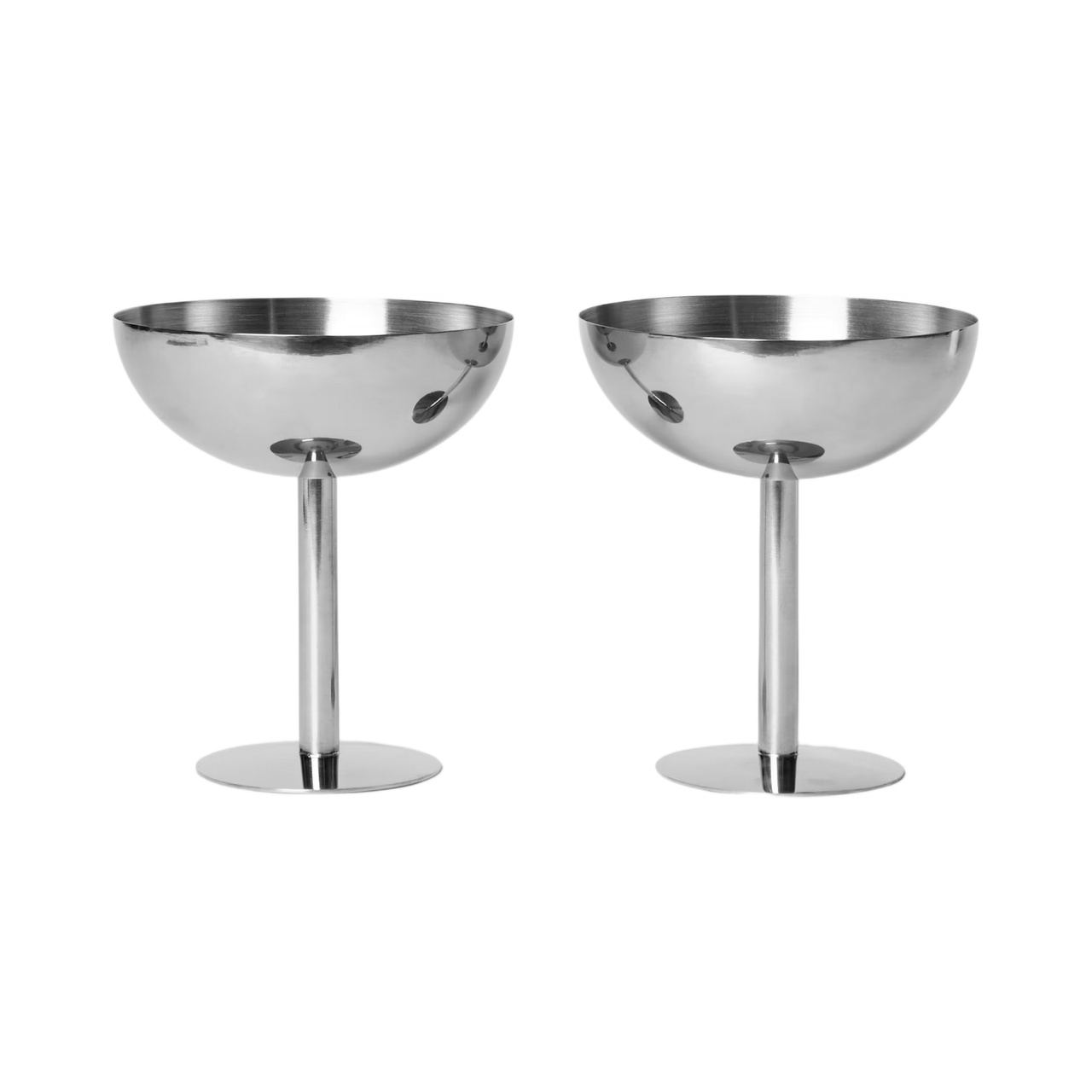 Glasskål på fot Bistro Silver 2-p