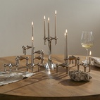 Ljusstake Stoff Nagel 3 pack Krom