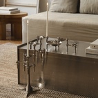 Ljusstake Stoff Nagel 3 pack Krom