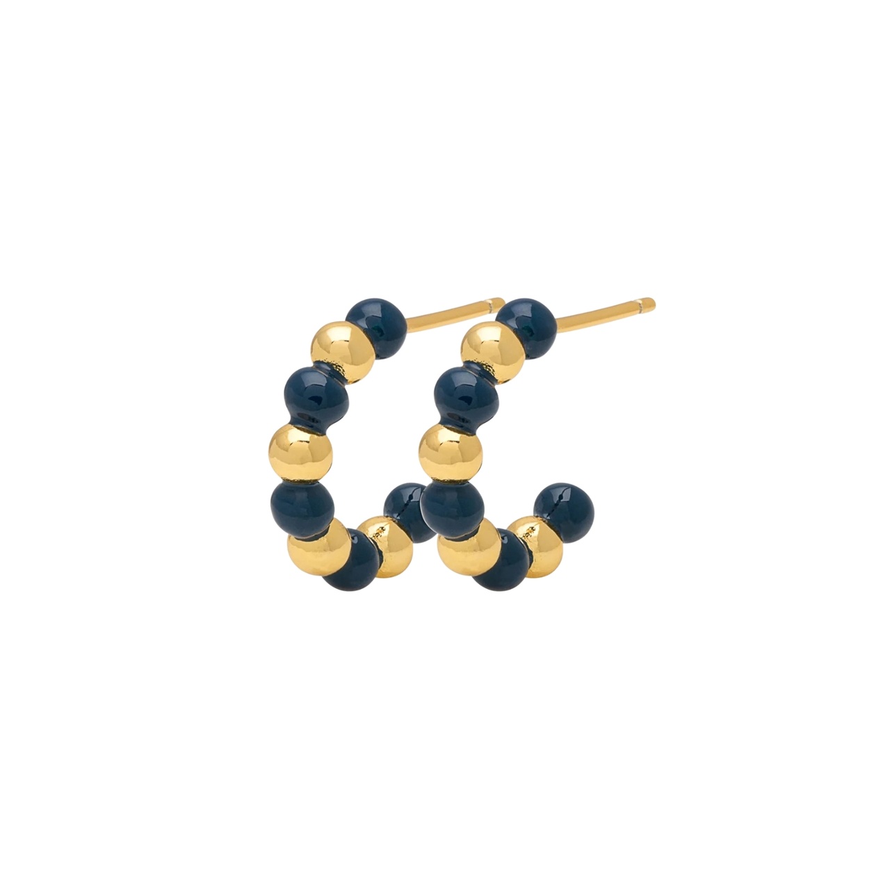 Örhänge Color balls hoops retro blue