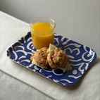 Bricka Virvla 20x27 cm blå/creme