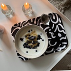 Bricka Virvla 20x27 cm svart/vit