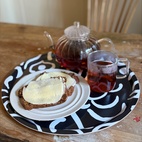 Bricka Virvla 38 cm svart/vit