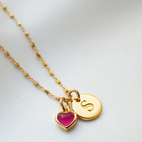 Berlock beloved heart Guld Rosa