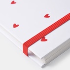 Anteckningsbok Valentine A5 vit/röd