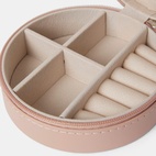 Smyckesskrin Jackie rund ljusrosa