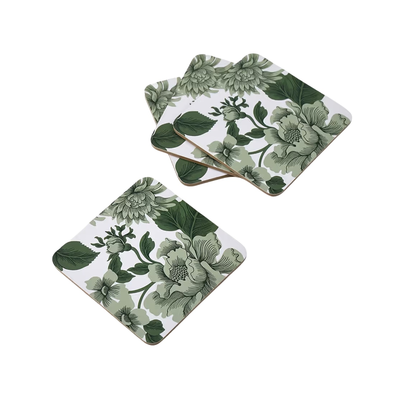 Glasunderlägg Eden 4-p Grön