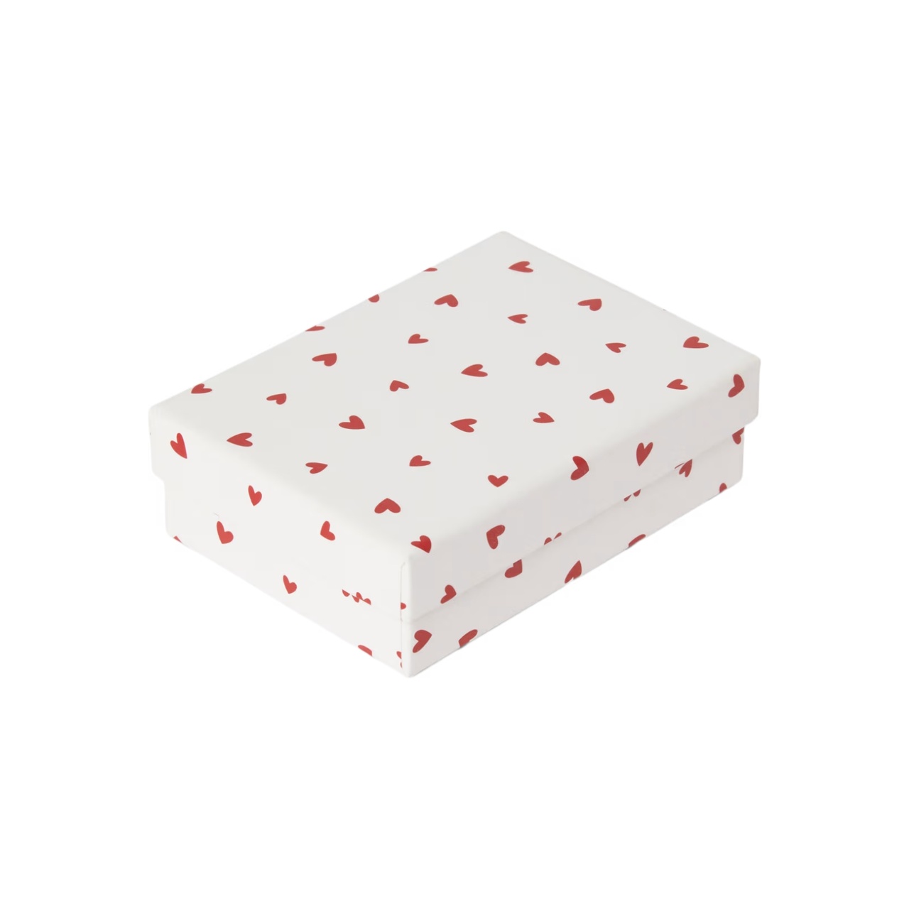 Presentask m lock hjärtan XS vit/röd