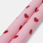 Kronljus Hjärta 2-pack rosa