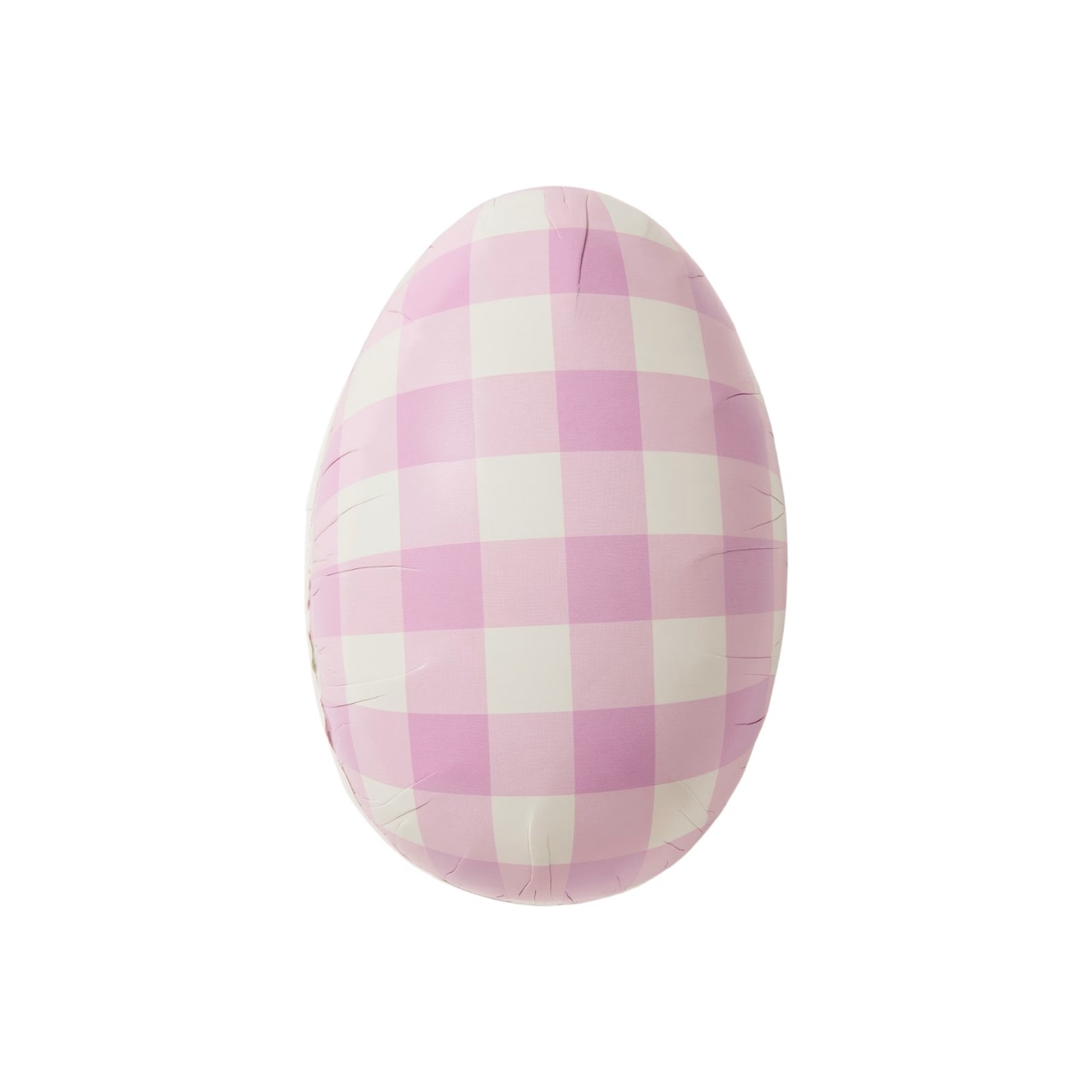 Påskägg papper 15 cm Gingham rosa/vit