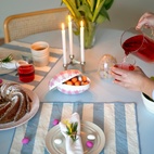 Påskägg papper 15 cm Gingham rosa/vit