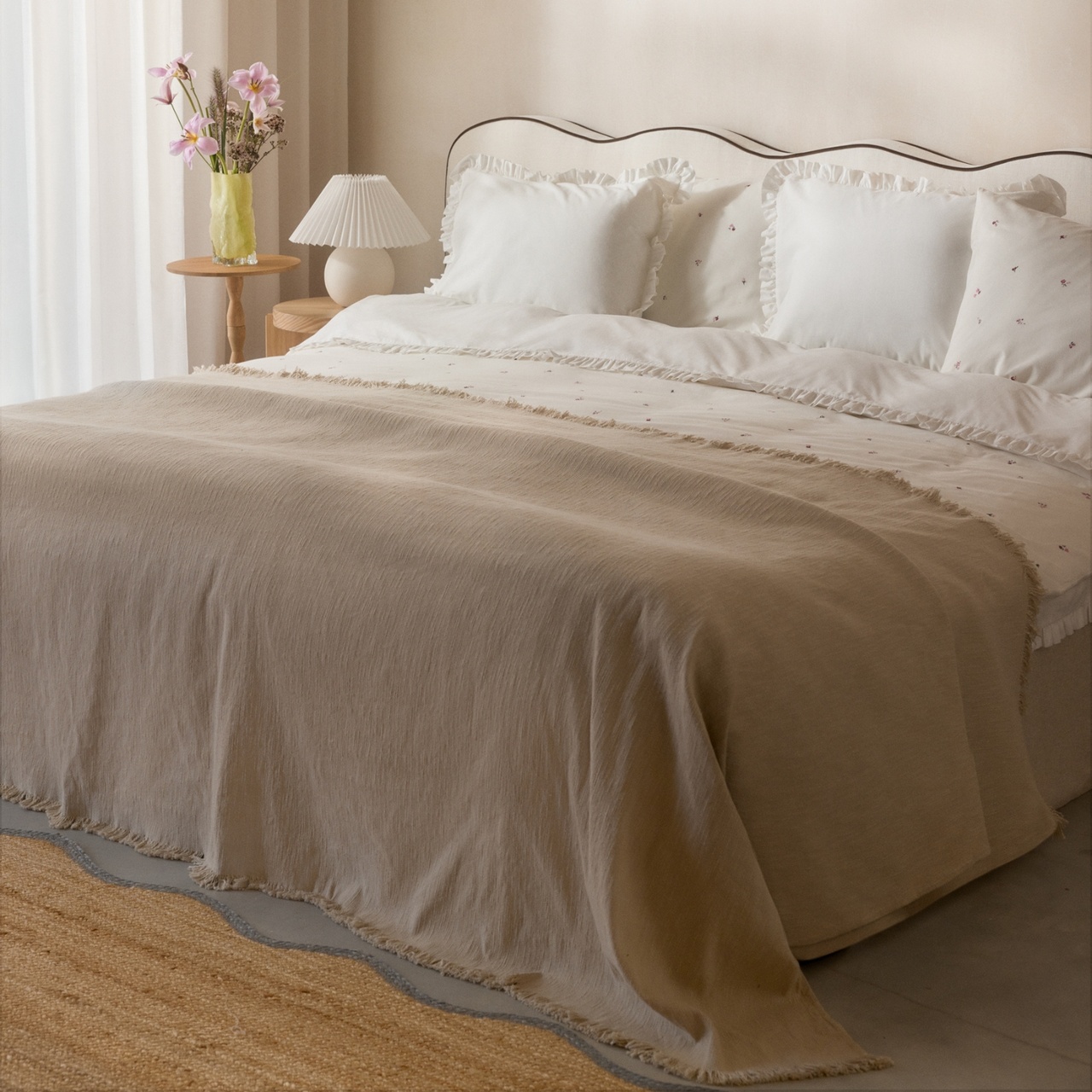 Överkast Francis 240x240 cm beige