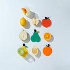 Glasunderlägg Frukter 4-pack Multi