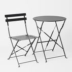 Stol Strada utomhus Svart 2-pack
