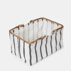 Picnickorg ihopfällbar Rand off white/svart