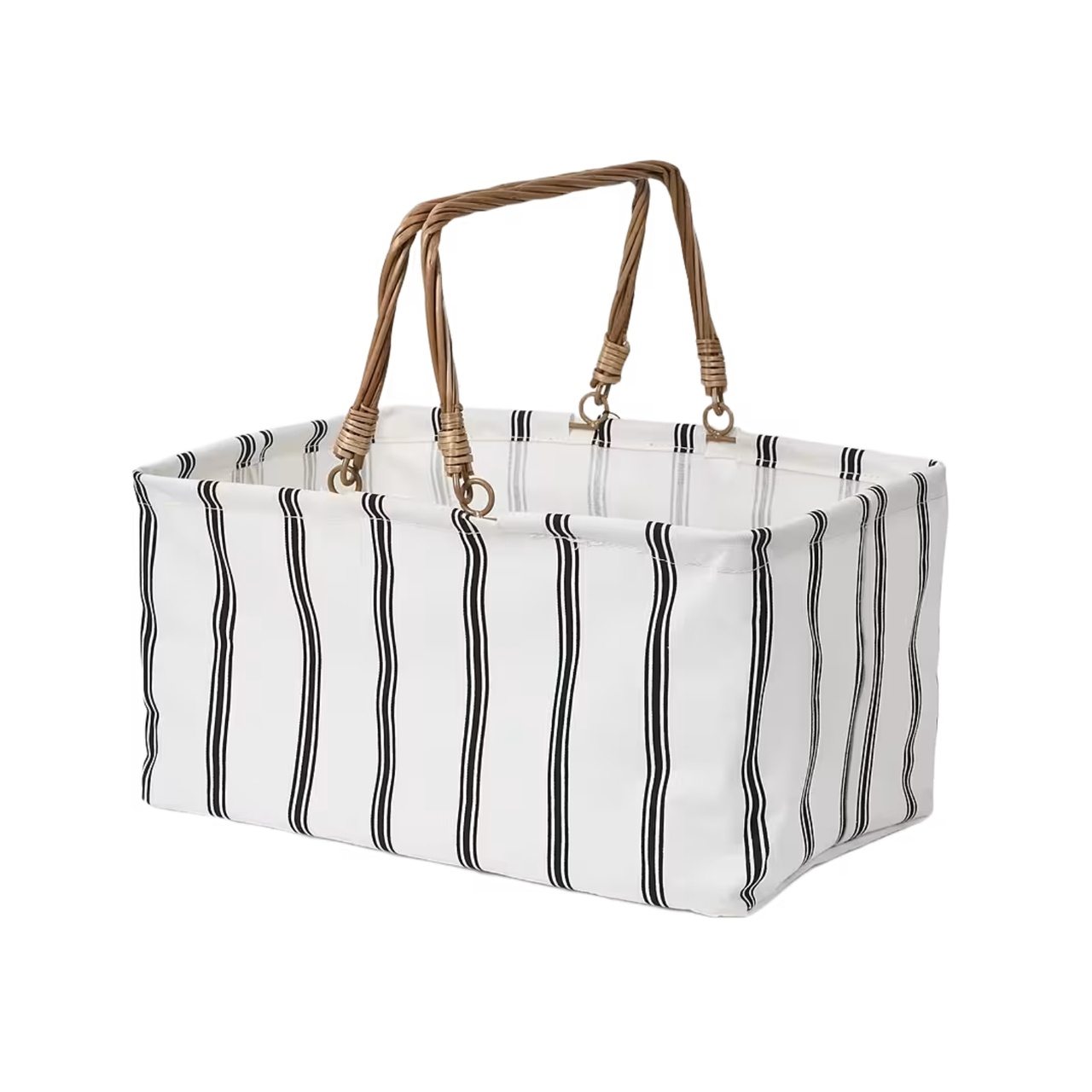 Picnickorg ihopfällbar Rand off white/svart