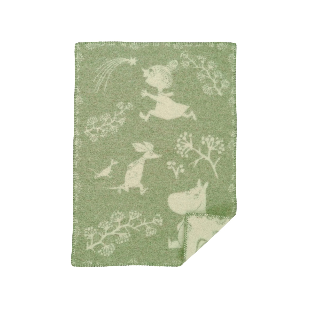 Barnpläd Moomin winterland Frost green