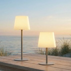 Bordslampa Arc Solcell USB Ivory sand