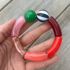 Armband Ark Franka röd/randig 17 cm