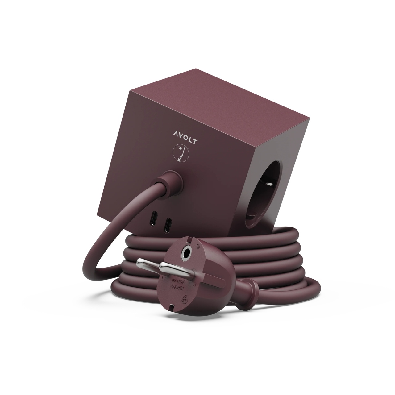 Grenuttag Square 1 USB-C 30W 1,8 m Mulberry Red