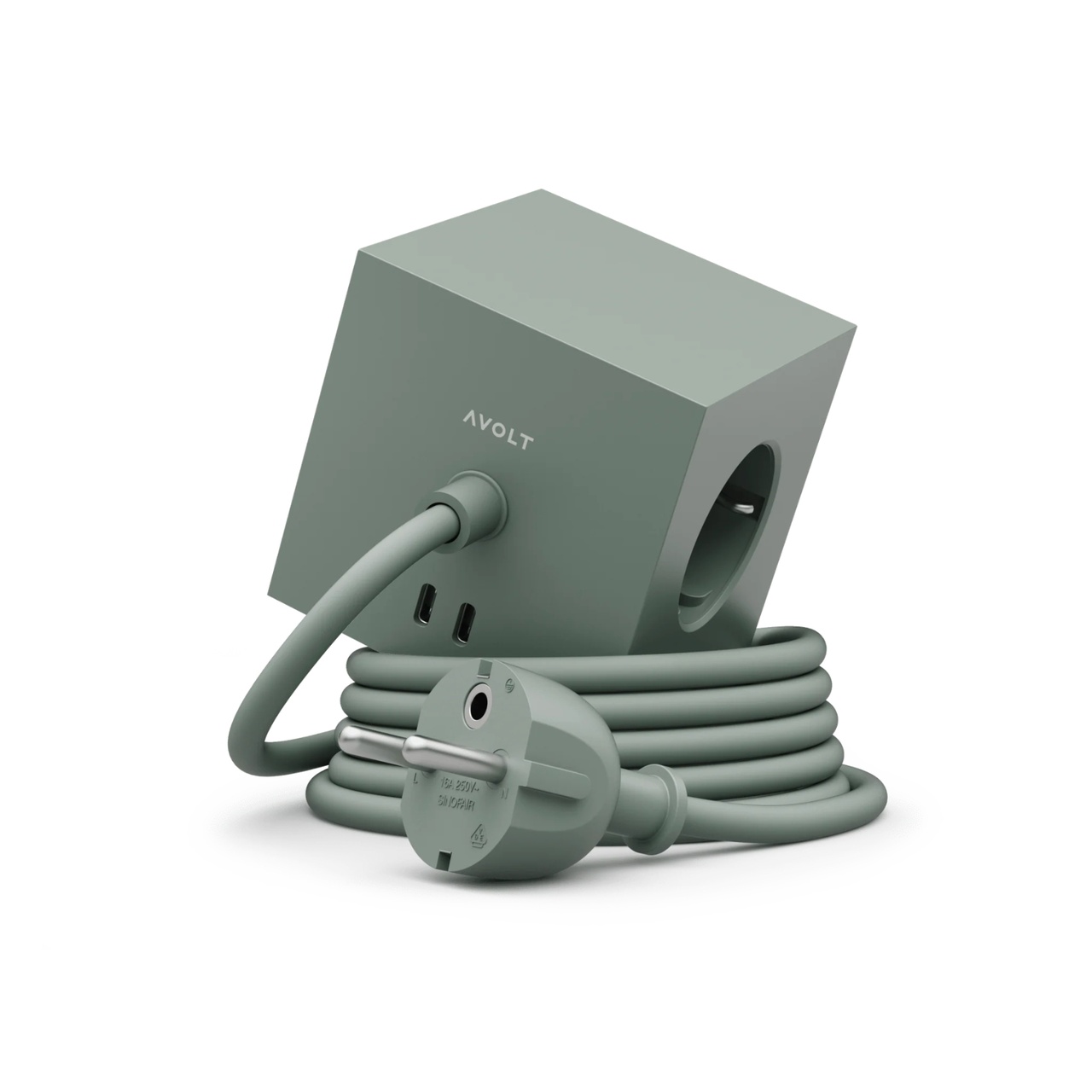 Grenuttag Square 1 USB-C 30W 1,8 m Oak Green