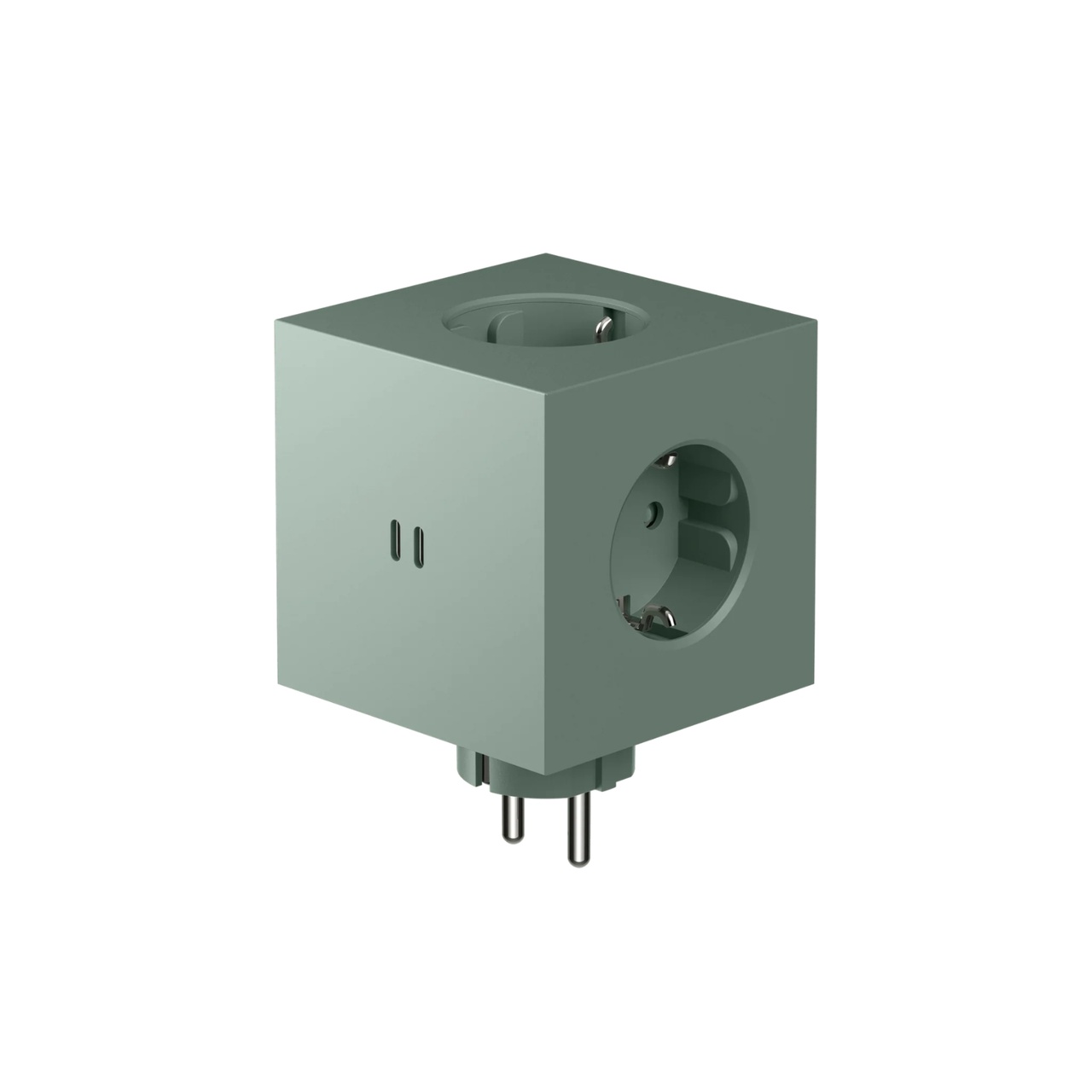 Förgreningsuttag Square 2 USB-C Oak Green