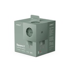 Förgreningsuttag Square 2 USB-C Oak Green