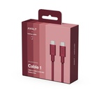 Laddsladd Avolt USB-C 2m Mulberry Red