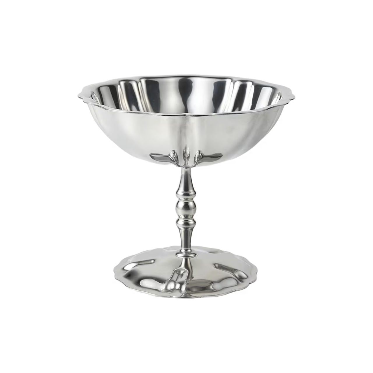 Glasskål Shell silver