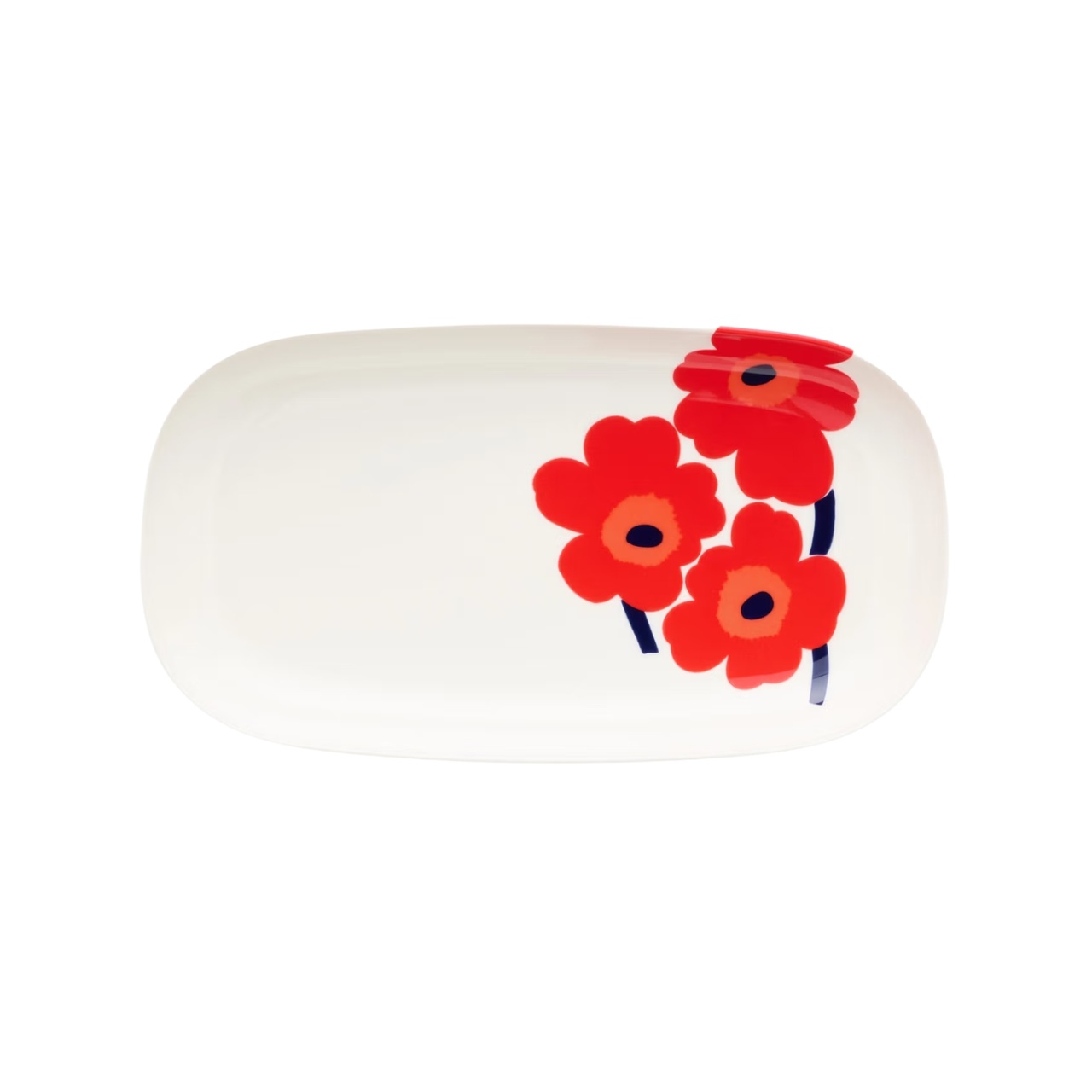 Serveringsfat Unikko 17X32 Vit/Röd