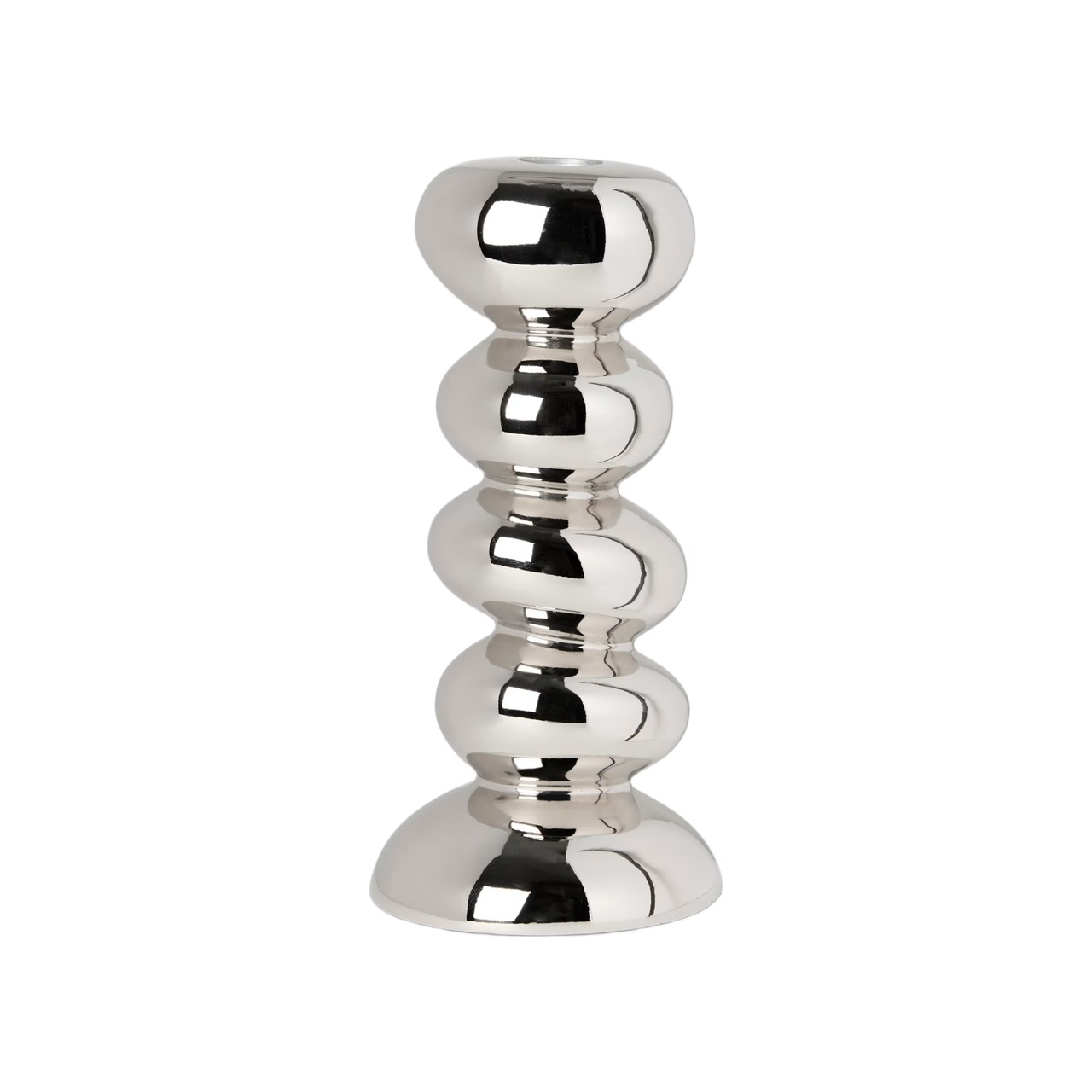 Ljusstake  Pebble L Silver