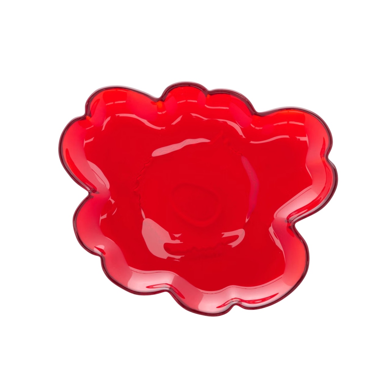 Glasfat Unikko 20 cm Röd