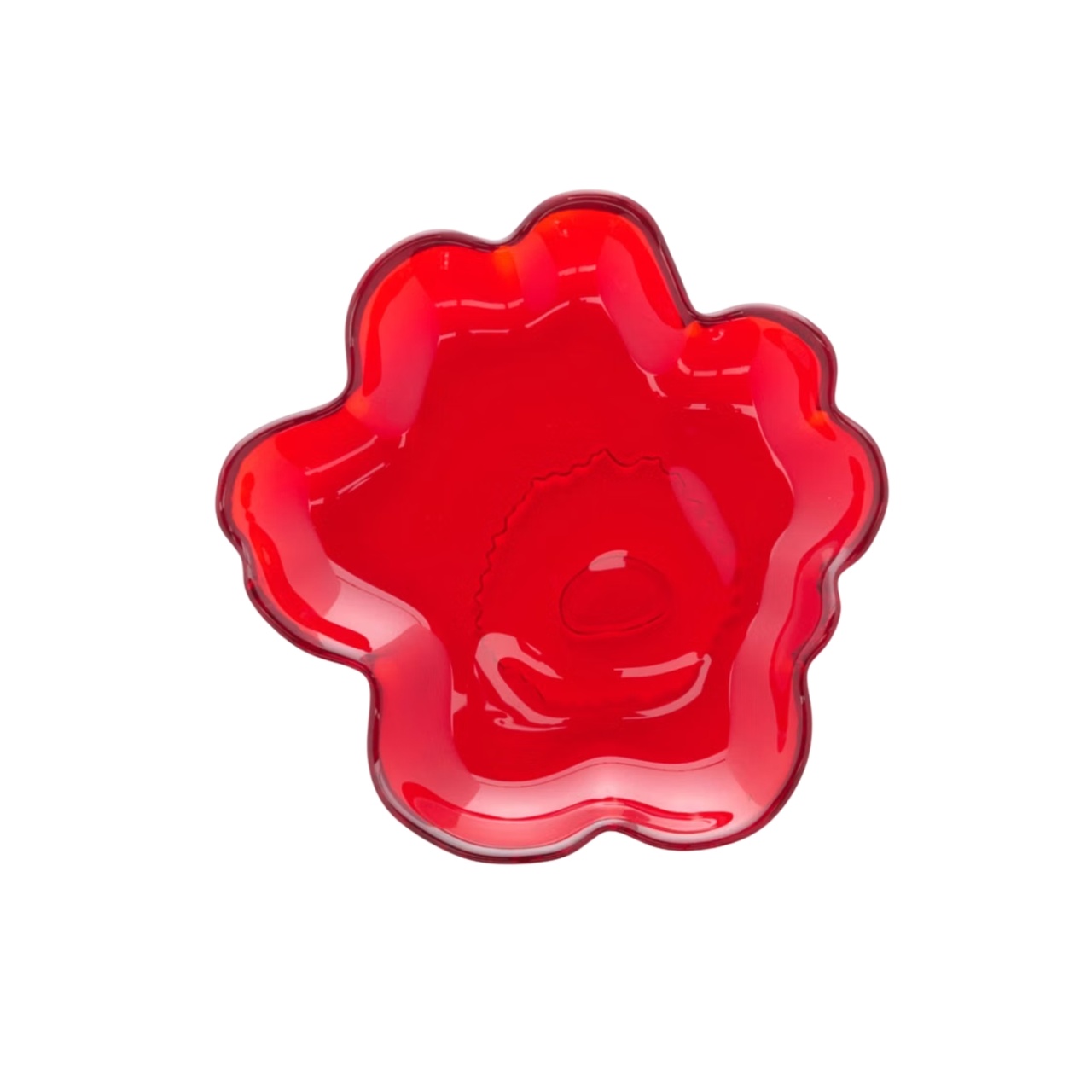 Glasfat Unikko 13 cm Röd