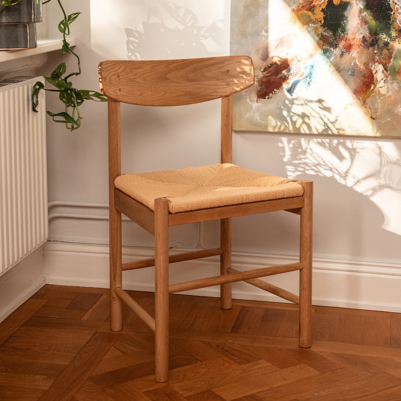 Stol Alma med flätad sits