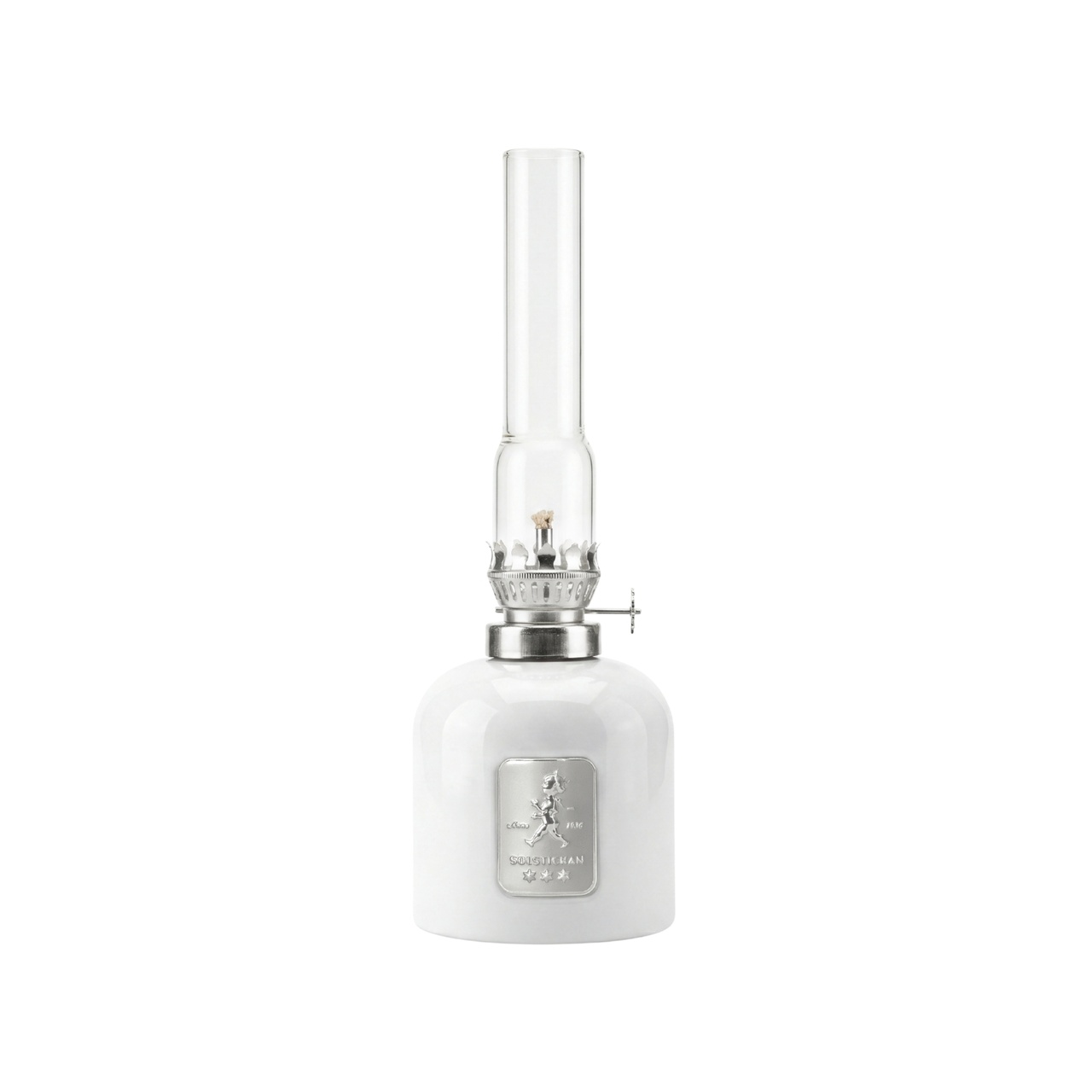 Fotogenlampa glas vit