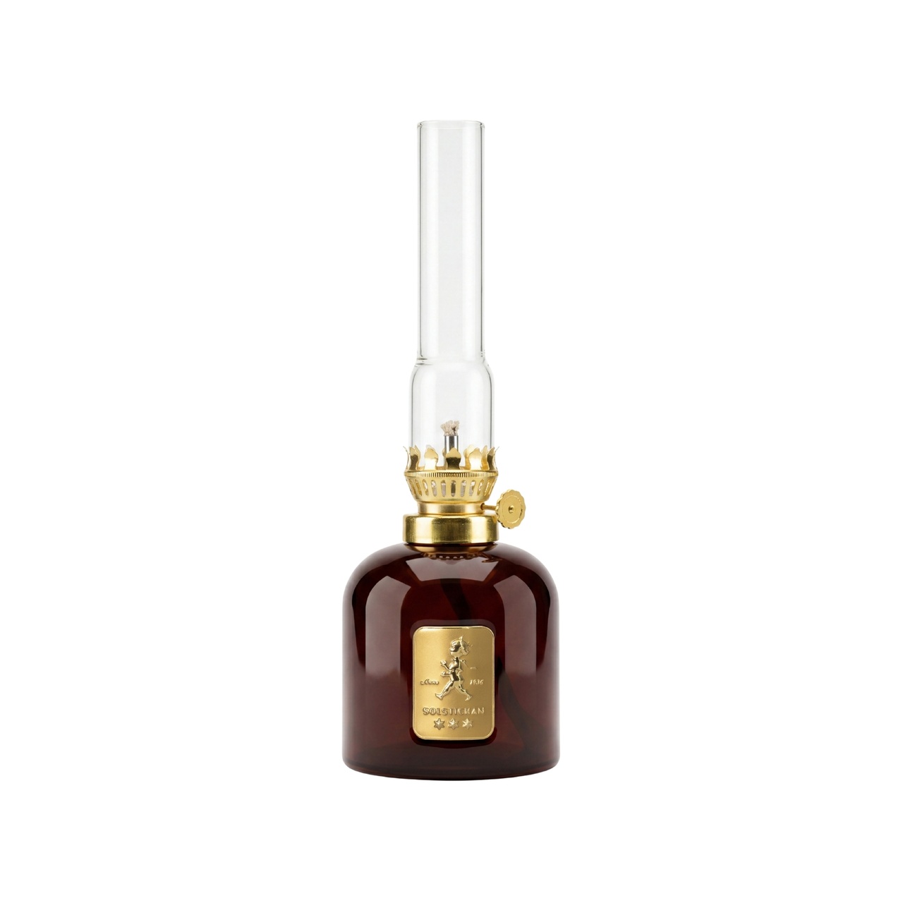 Fotogenlampa glas brun