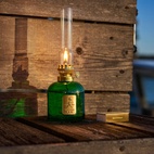 Fotogenlampa glas grön